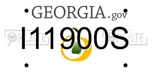 I11900S Georgia License Plate