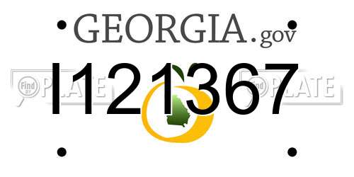 I121367 Georgia License Plate
