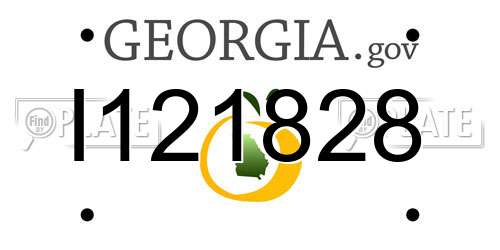 I121828 Georgia License Plate