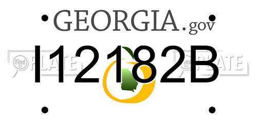 I12182B Georgia License Plate