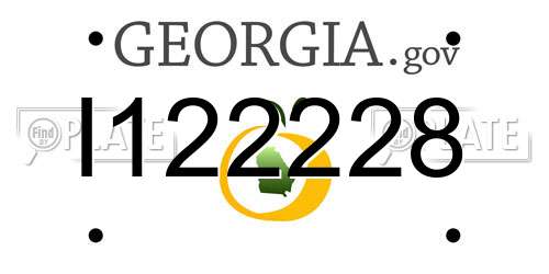 I122228 Georgia License Plate