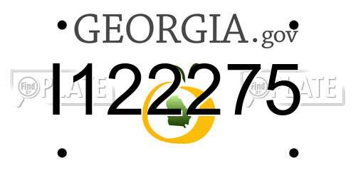 I122275 Georgia License Plate