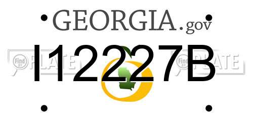 I12227B Georgia License Plate