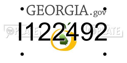 I122492 Georgia License Plate