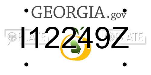 I12249Z Georgia License Plate