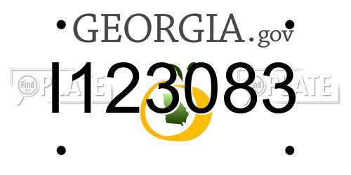 I123083 Georgia License Plate
