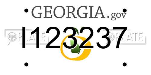 I123237 Georgia License Plate