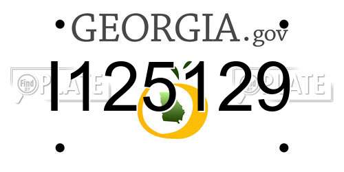 I125129 Georgia License Plate