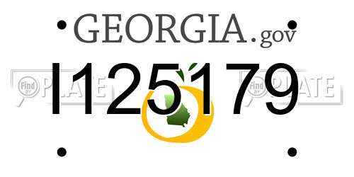 I125179 Georgia License Plate