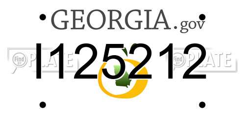 I125212 Georgia License Plate