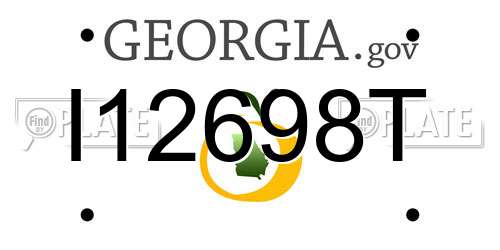 I12698T Georgia License Plate