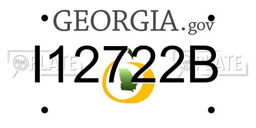 I12722B Georgia License Plate