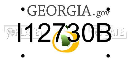 I12730B Georgia License Plate