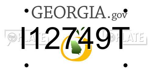 I12749T Georgia License Plate