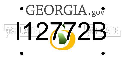 I12772B Georgia License Plate