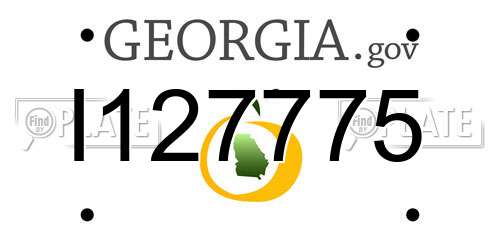 I127775 Georgia License Plate