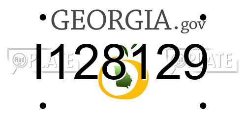 I128129 Georgia License Plate
