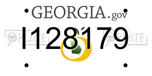 I128179 Georgia License Plate
