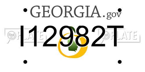 I12982T Georgia License Plate