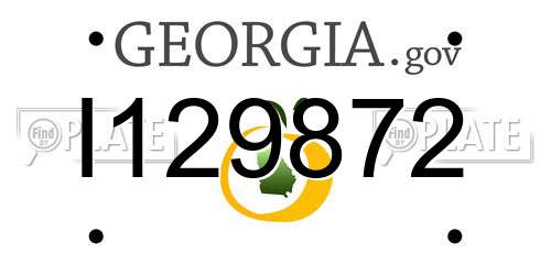 I129872 Georgia License Plate