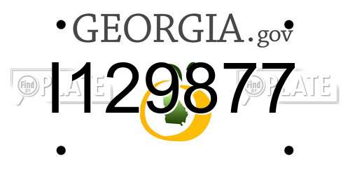 I129877 Georgia License Plate