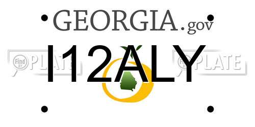 I12ALY Georgia License Plate