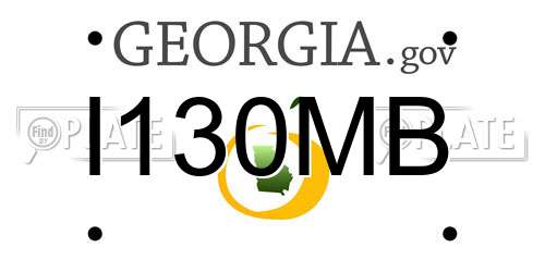 I130MB Georgia License Plate