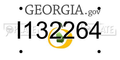 I132264 Georgia License Plate