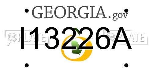 I13226A Georgia License Plate