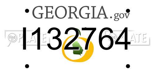 I132764 Georgia License Plate