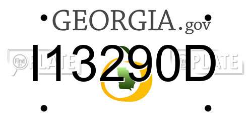 I13290D Georgia License Plate