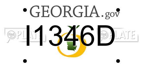 I1346D Georgia License Plate