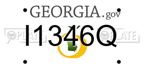 I1346Q Georgia License Plate