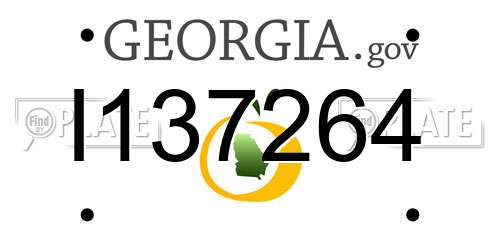 I137264 Georgia License Plate