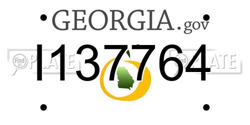 I137764 Georgia License Plate