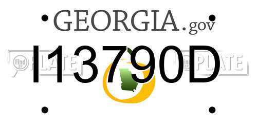 I13790D Georgia License Plate