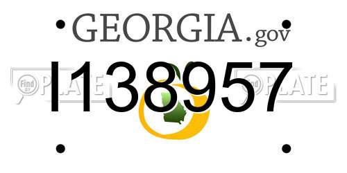 I138957 Georgia License Plate