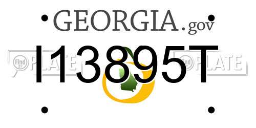 I13895T Georgia License Plate