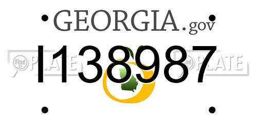 I138987 Georgia License Plate