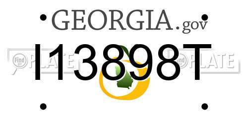 I13898T Georgia License Plate