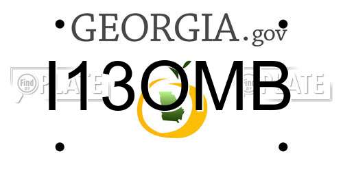 I13OMB Georgia License Plate
