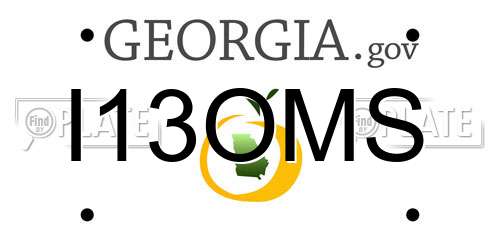 I13OMS Georgia License Plate
