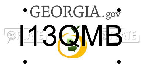 I13QMB Georgia License Plate
