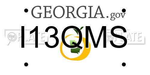 I13QMS Georgia License Plate
