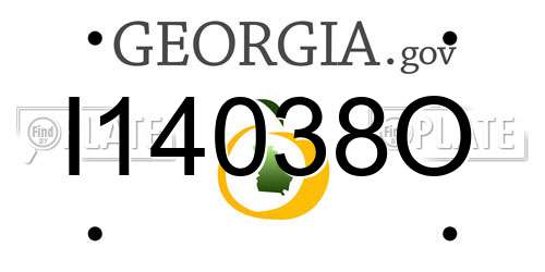 I14038O Georgia License Plate