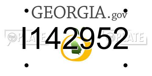 I142952 Georgia License Plate