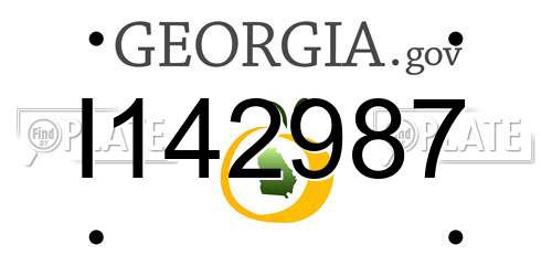 I142987 Georgia License Plate