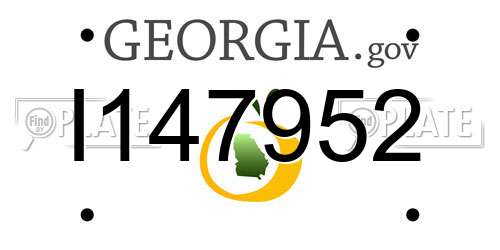I147952 Georgia License Plate