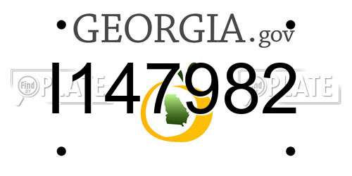 I147982 Georgia License Plate
