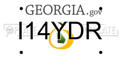 I14YDR Georgia License Plate